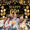 60th Birthday Decorations for Men Women - Happy 60th Birthday Banner Party decorations Cheers to 60 Years Birthday Party Suppiles Black Gold Backdrop for 60th Birthday Decor (71 x 45 inch)